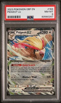 2023 Pokemon Obf En-obsidian Flames 164 Pidgeot Ex PSA