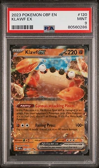 2023 Pokemon Obf En-obsidian Flames 120 Klawf Ex PSA