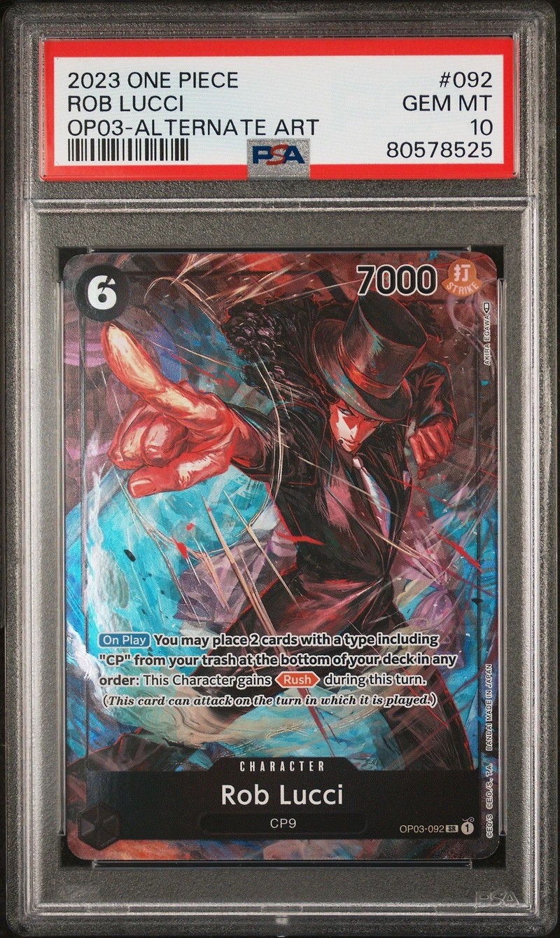 2023 One Piece Op03-pillars Of Strength Rob Lucci Alternate Art PSA 10