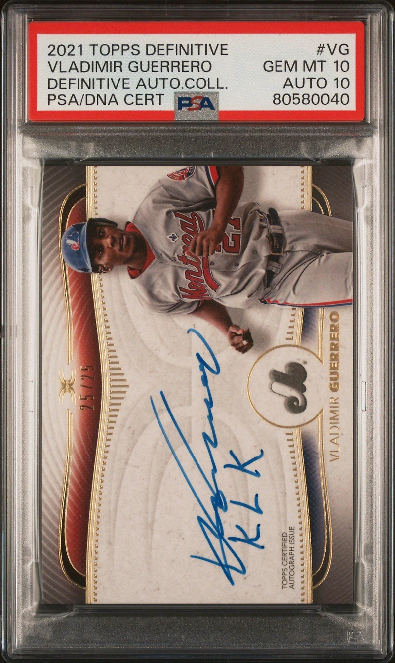 2021 Topps Definitive Definitive Autograph Collection Vg Vladimir Guerrero PSA 10