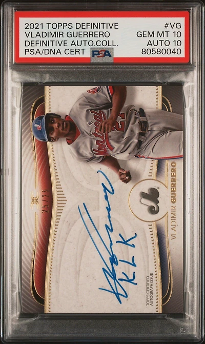 2021 Topps Definitive Definitive Autograph Collection Vg Vladimir Guerrero PSA 10