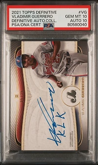 2021 Topps Definitive Definitive Autograph Collection Vg Vladimir Guerrero PSA 10