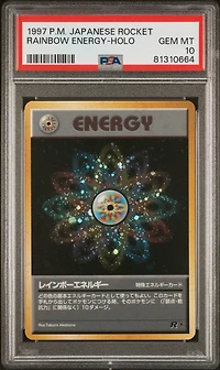 1997 Pokemon Japanese Rocket Rainbow Energy-holo PSA 10
