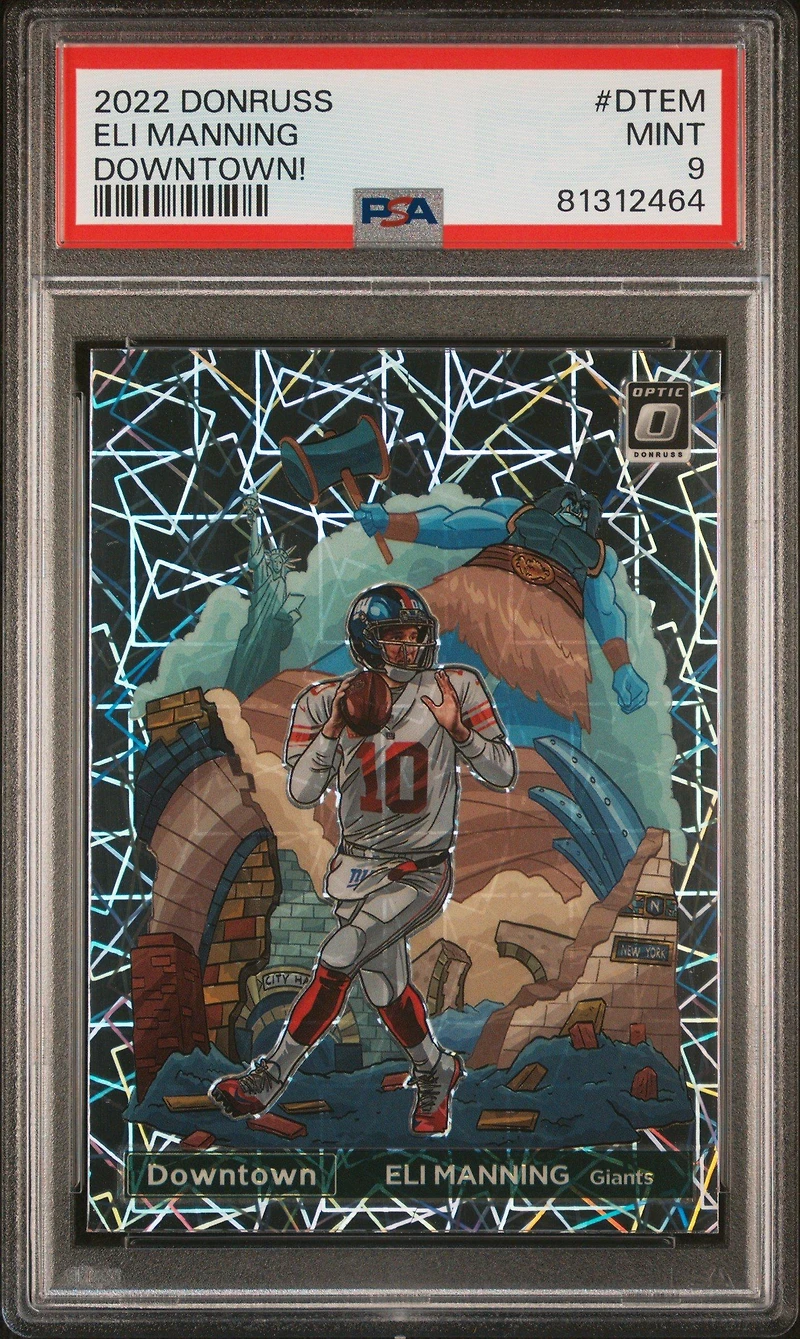 2022 Panini Donruss Downtown Dt-em Eli Manning PSA 9