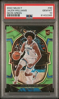 2022 Panini Select 90 Jalen Williams Neon Green PSA 10