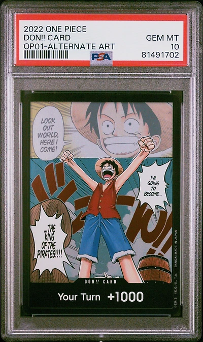 2022 One Piece Op01-romance Dawn Don!! Card Alternate Art PSA 10