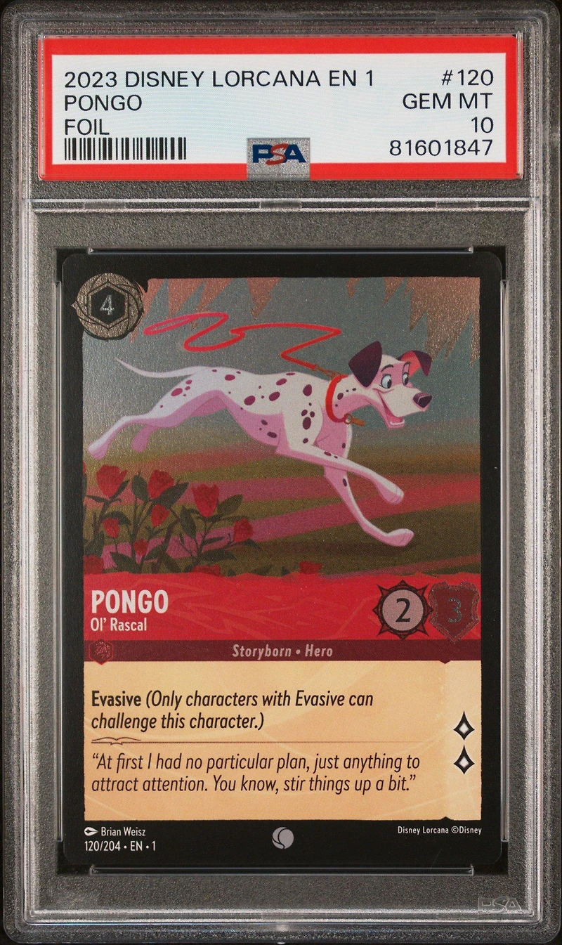 2023 Disney Lorcana En 1-the First Chapter 120 Pongo - Ol' Rascal Foil PSA 10