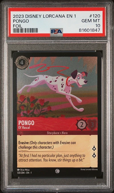 2023 Disney Lorcana En 1-the First Chapter 120 Pongo - Ol' Rascal Foil PSA 10