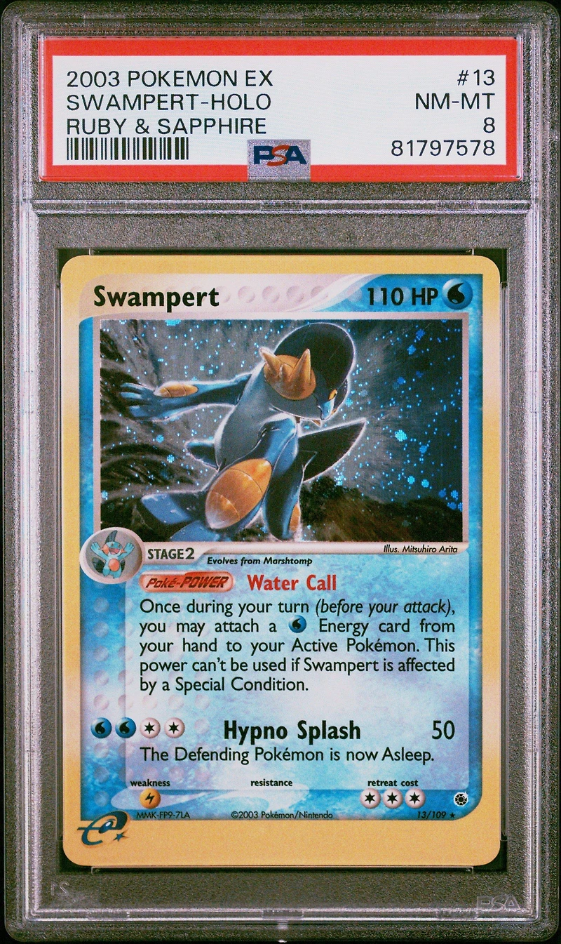2003 Pokemon Ex Ruby & Sapphire 13 Swampert PSA 8