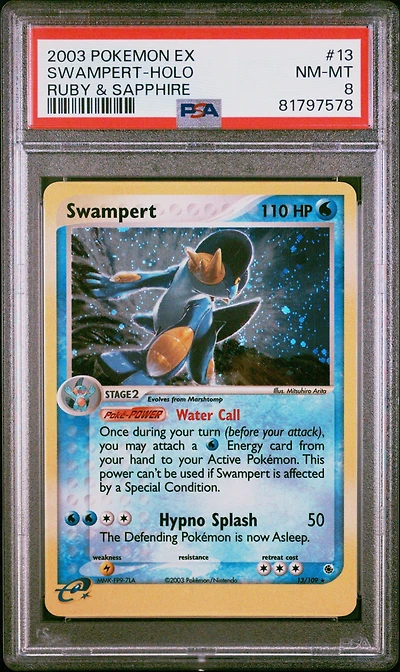 2003 Pokemon Ex Ruby & Sapphire 13 Swampert PSA 8