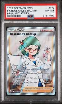 2022 Pokemon Sword & Shield Brilliant Stars 172 Full Art/roseanne's Backup PSA 8