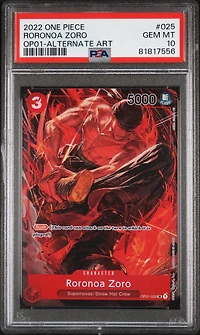 2022 One Piece Romance Dawn 025 Roronoa Zoro Alternate Art PSA 10