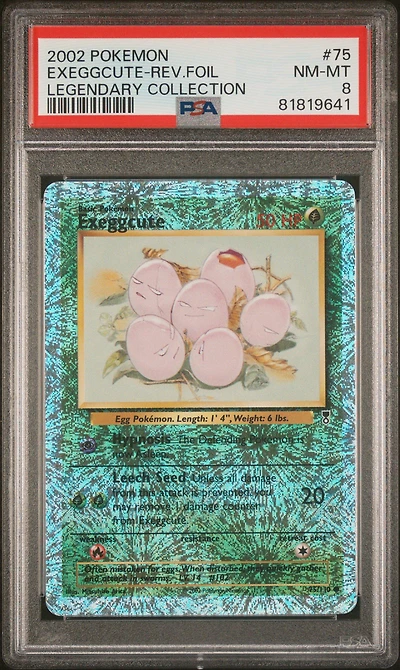 2002 Pokemon Legendary Collection 75 Exeggcute-reverse Foil PSA 8