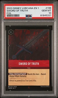 2023 Disney Lorcana En 1-the First Chapter 136 Sword Of Truth Foil PSA 10