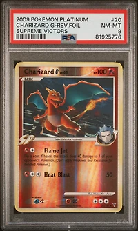 2009 Pokemon Platinum Supreme Victors 20 Charizard G-reverse Foil PSA 8