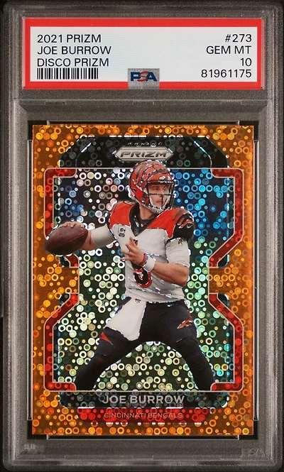 2021 Panini Prizm 273 Joe Burrow Disco Prizm PSA 10