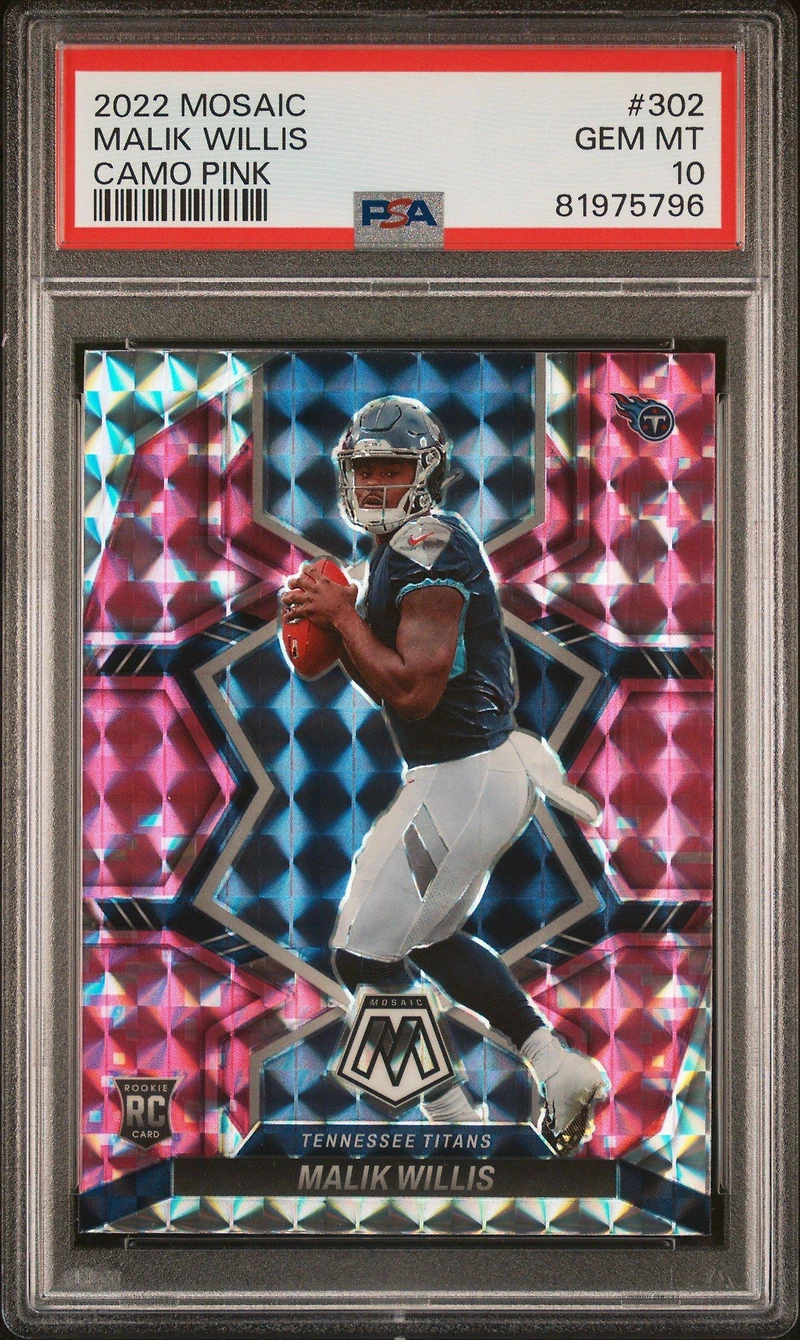 2022 Panini Mosaic 302 Malik Willis Camo Pink PSA 10