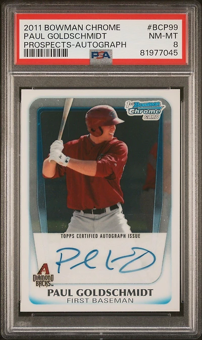 2011 Bowman Chrome Prospects Bcp99 Paul Goldschmidt PSA 8