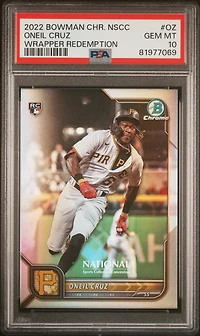 2022 Bowman Chrome Nscc Wrapper Redemption Oz Oneil Cruz PSA 10