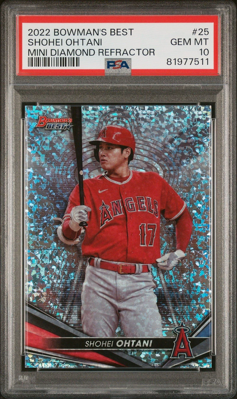 2022 Bowman's Best 25 Shohei Ohtani Mini Diamond Refractor PSA 10