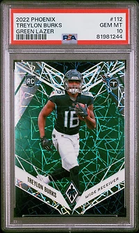 2022 Panini Phoenix 112 Treylon Burks Green Lazer PSA 10