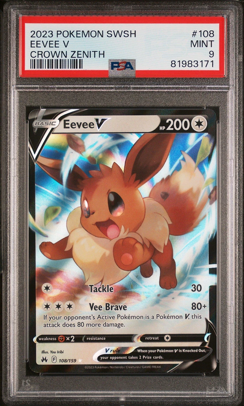 2023 Pokemon Sword And Shield Crown Zenith 108 Eevee V PSA