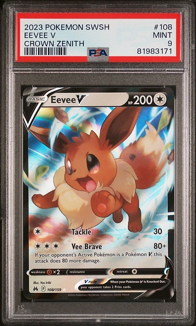 2023 Pokemon Sword And Shield Crown Zenith 108 Eevee V PSA