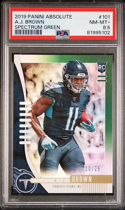 2019 Panini Absolute 101 A.j. Brown Spectrum Green PSA NM-MT+ 8.5