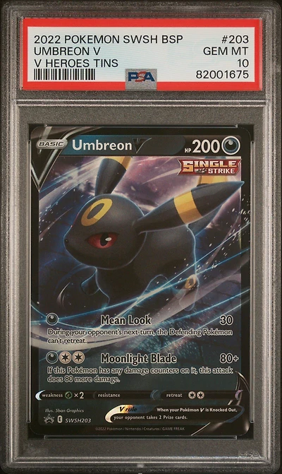 2022 Pokemon Swsh Black Star Promo 203 Umbreon V PSA 10