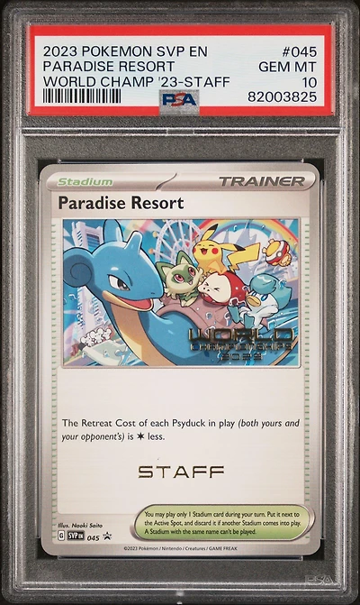 2023 Pokemon Svp En-sv Black Star Promo 045 Paradise Resort World Championships 2023-staff PSA 10