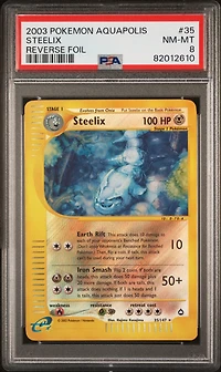 2003 Pokemon Aquapolis 35 Steelix-reverse Foil PSA 8
