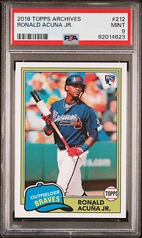 2018 Topps Archives 212 Ronald Acuna Jr. PSA 9