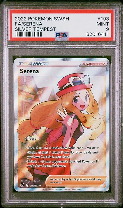 2022 Pokemon Sword & Shield Silver Tempest 193 Fa/serena PSA 9