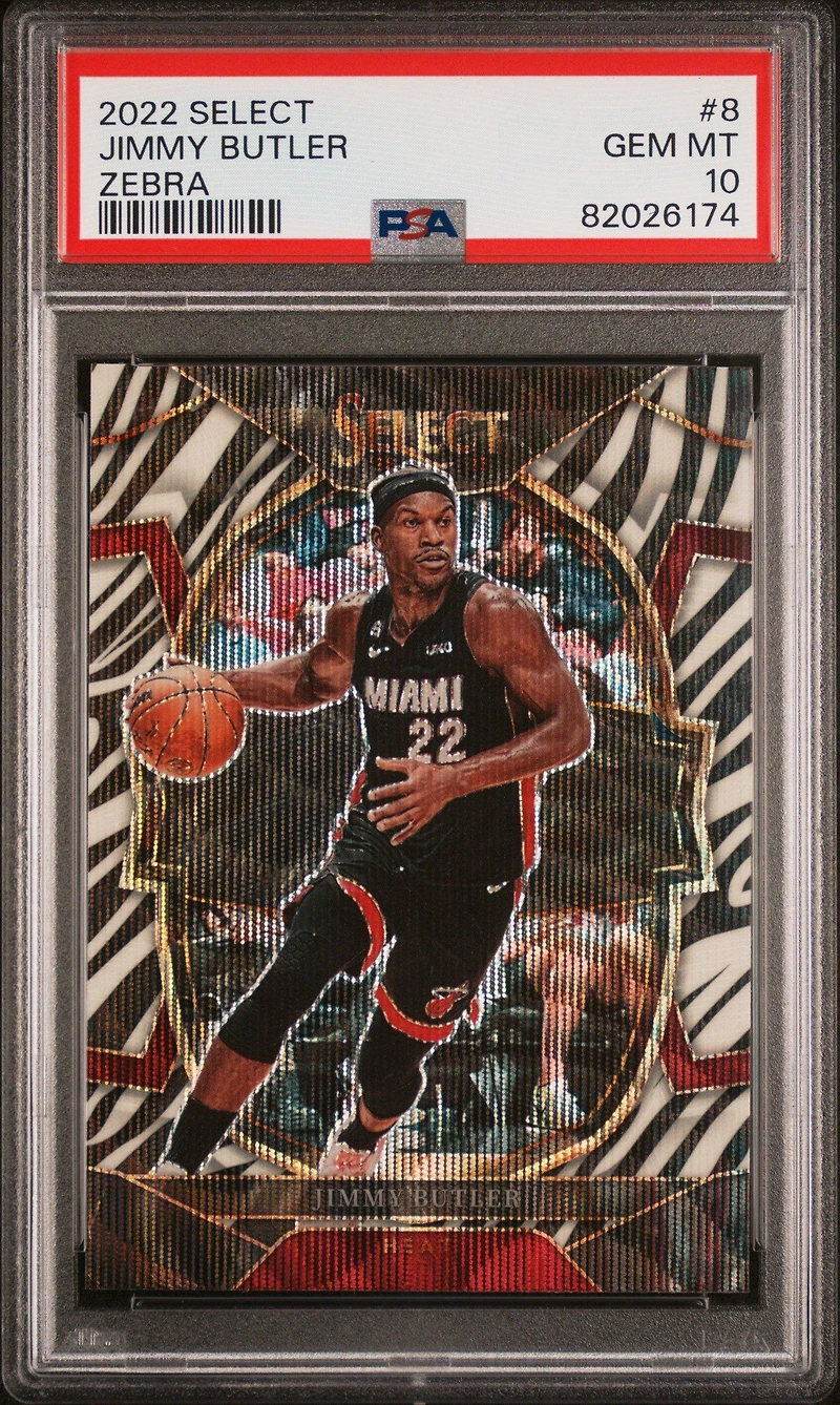 2022 Panini Select 8 Jimmy Butler Zebra PSA 10