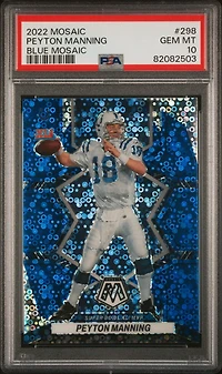 2022 Panini Mosaic 298 Peyton Manning Blue Mosaic PSA 10