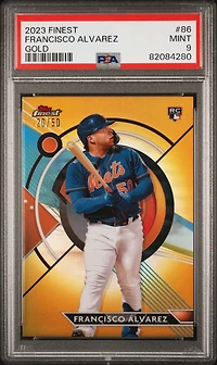 2023 Topps Finest 86 Francisco Alvarez Gold PSA 9