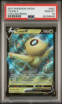 2021 Pokemon Sword & Shield Chilling Reign 007 Celebi V PSA 10