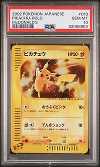 2002 Pokemon Japanese Mcdonald's 010 Pikachu-holo PSA 10