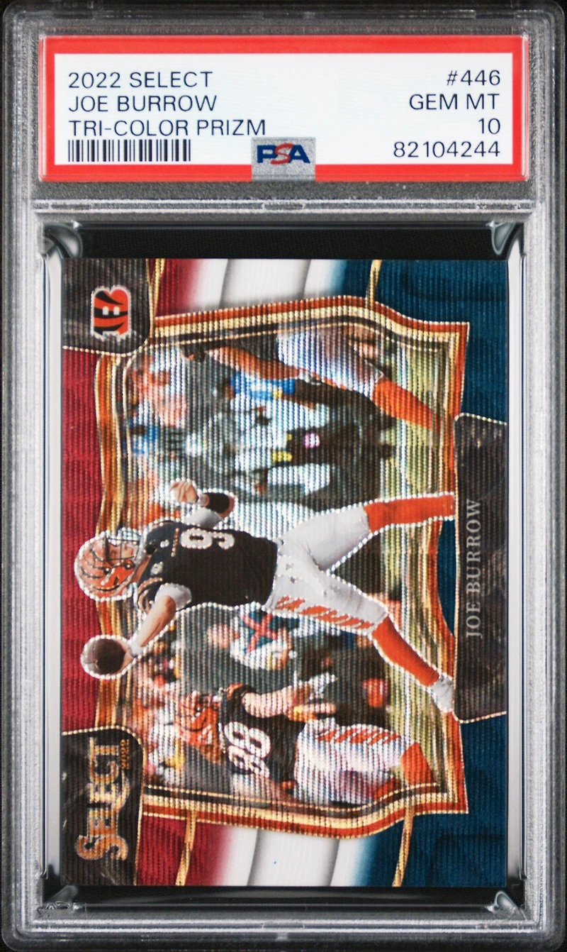 2022 Panini Select 446 Joe Burrow Tri-color Prizm PSA 10