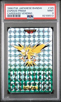 1996 Pokemon Japanese Bandai Carddass Vending 145 Zapdos-prism PSA