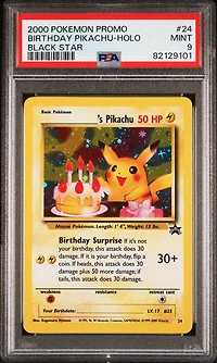 2000 Pokemon Promo Black Star 24 Birthday Pikachu PSA 9