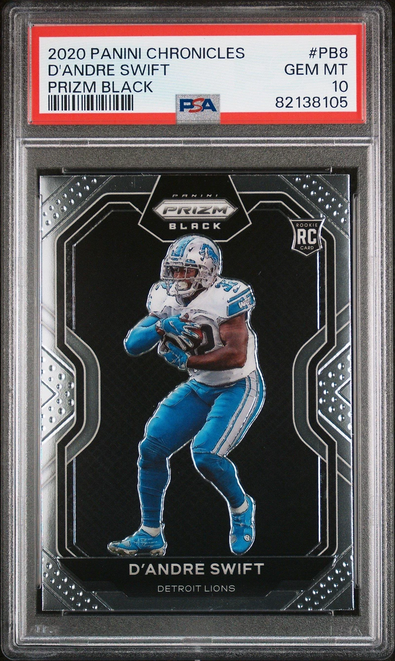 2020 Panini Chronicles Prizm Black Pb8 D'andre Swift PSA 10