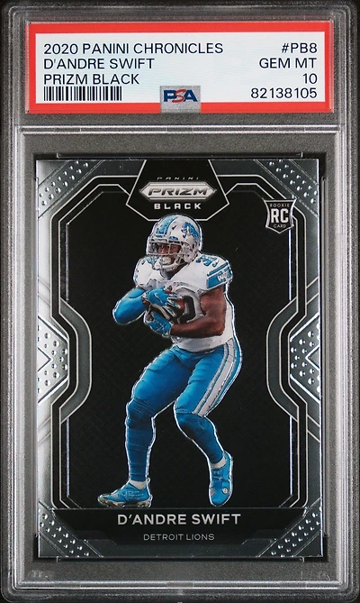 2020 Panini Chronicles Prizm Black Pb8 D'andre Swift PSA 10