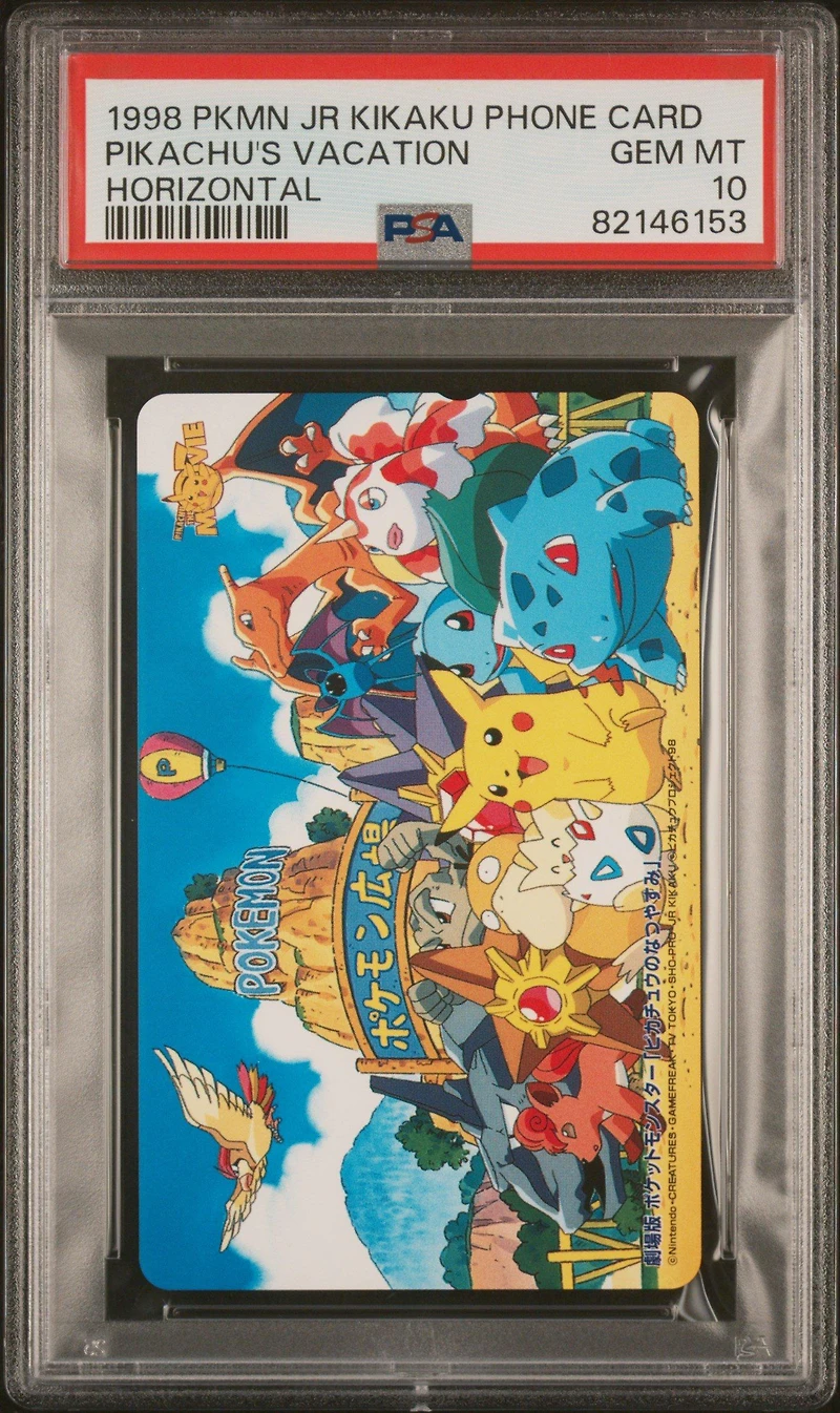 1998 Pokemon Center Phone Card Pikachu's Vacation Horizontal PSA 10