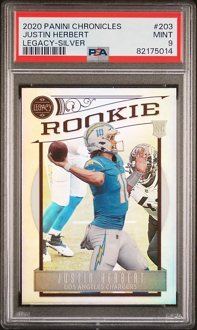 2020 Panini Chronicles Legacy 203 Justin Herbert PSA 9