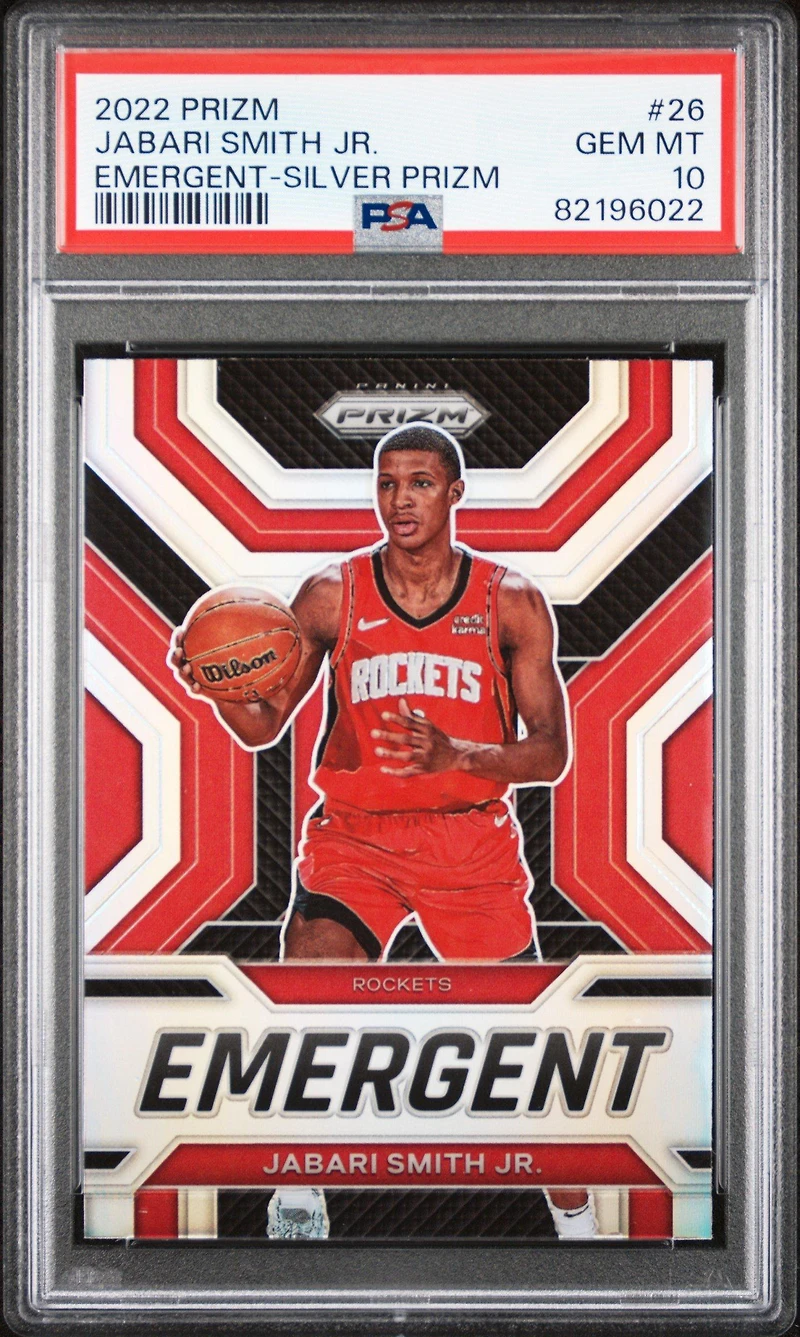 2022 Panini Prizm Emergent 26 Jabari Smith Jr. Silver Prizm PSA 10