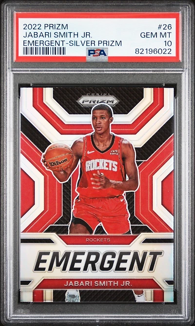 2022 Panini Prizm Emergent 26 Jabari Smith Jr. Silver Prizm PSA 10