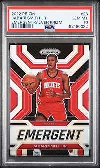 2022 Panini Prizm Emergent 26 Jabari Smith Jr. Silver Prizm PSA 10