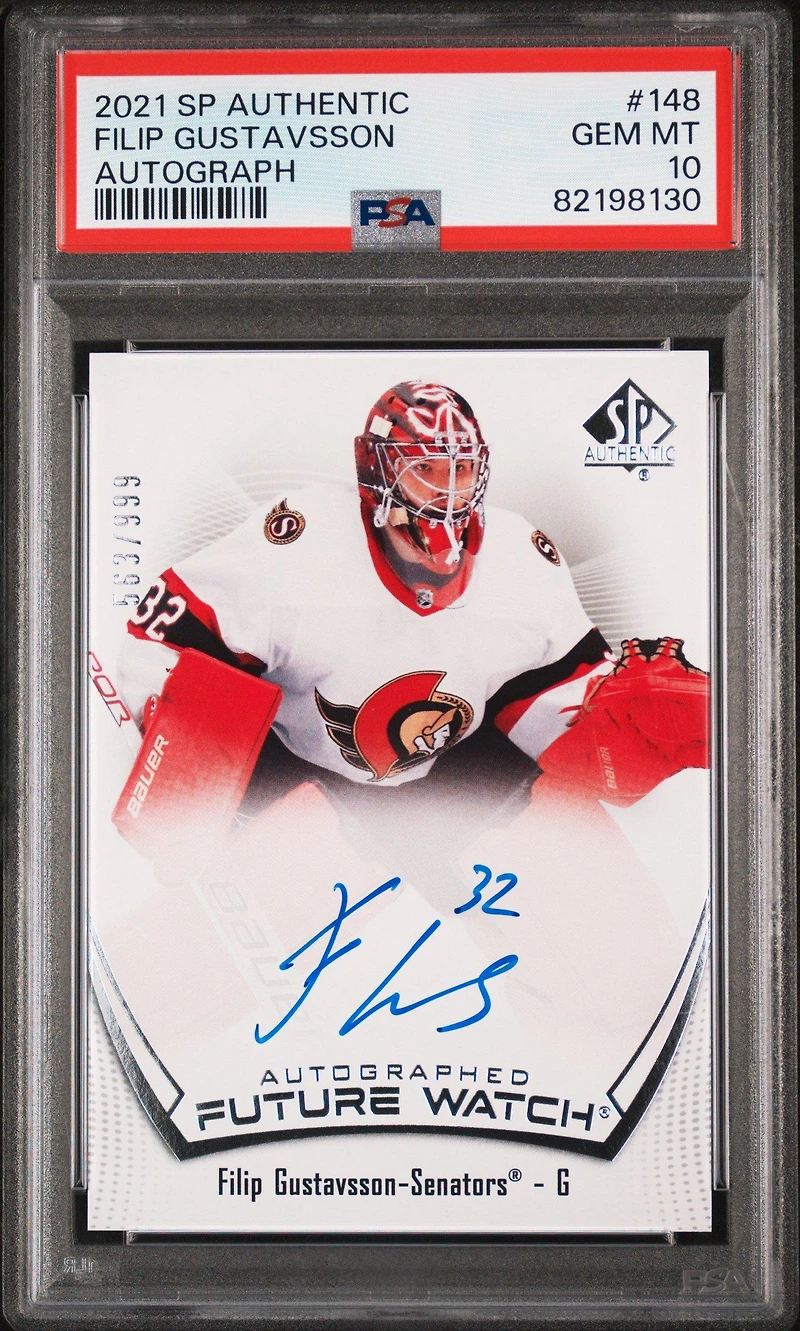 2021 Sp Authentic 148 Filip Gustavsson Autograph PSA 10