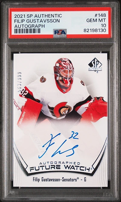 2021 Sp Authentic 148 Filip Gustavsson Autograph PSA 10